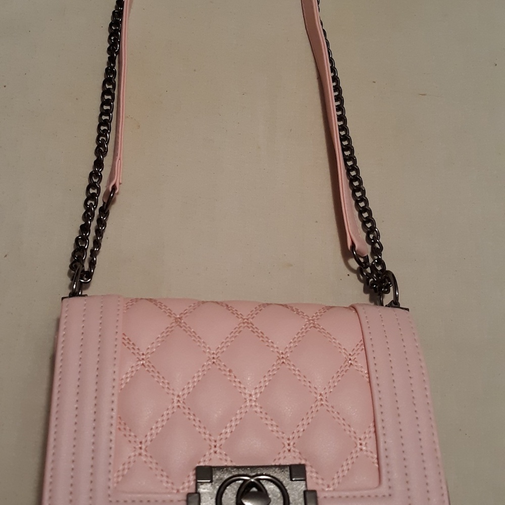 DASEIN PINK LEATHER CROSSBODY PURSE